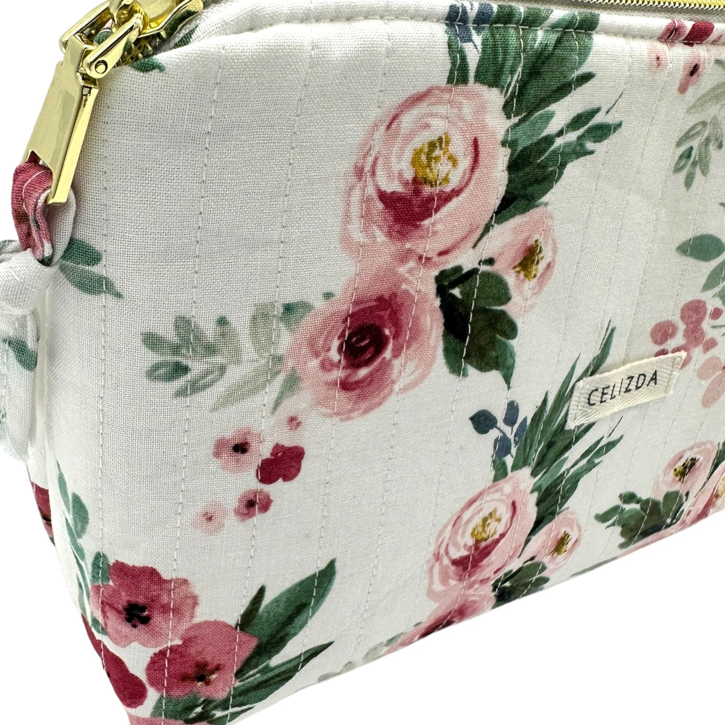 Rose Mary Quilted Makeup Bag